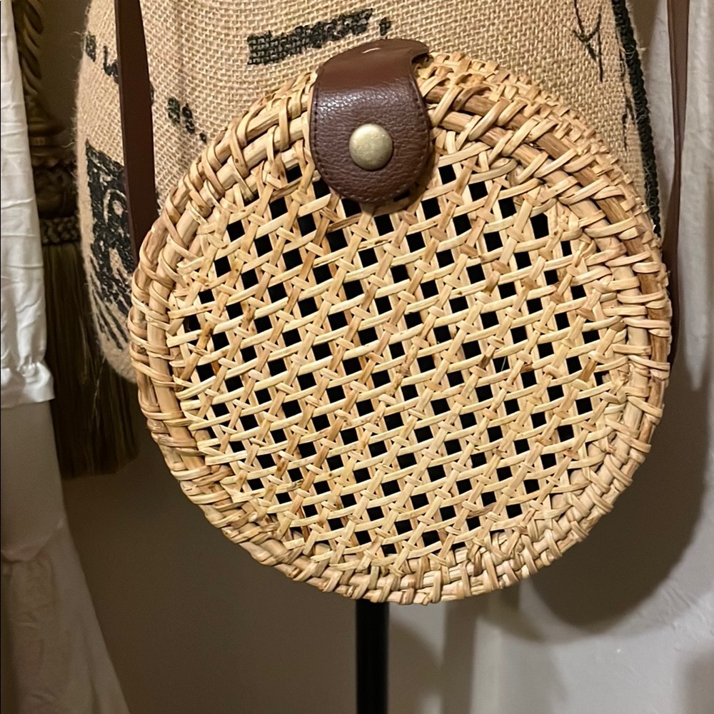 J. Crew Brown Crossbody Bag with Woven Design